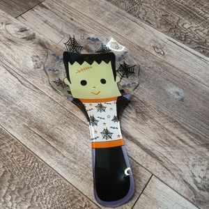 Brand New Halloween Frankenstein Spoon Rest - 9x5 inches, Glass
